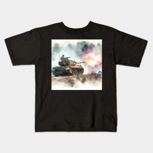 Fantasy illustration of a tank in battle Kids T-Shirt